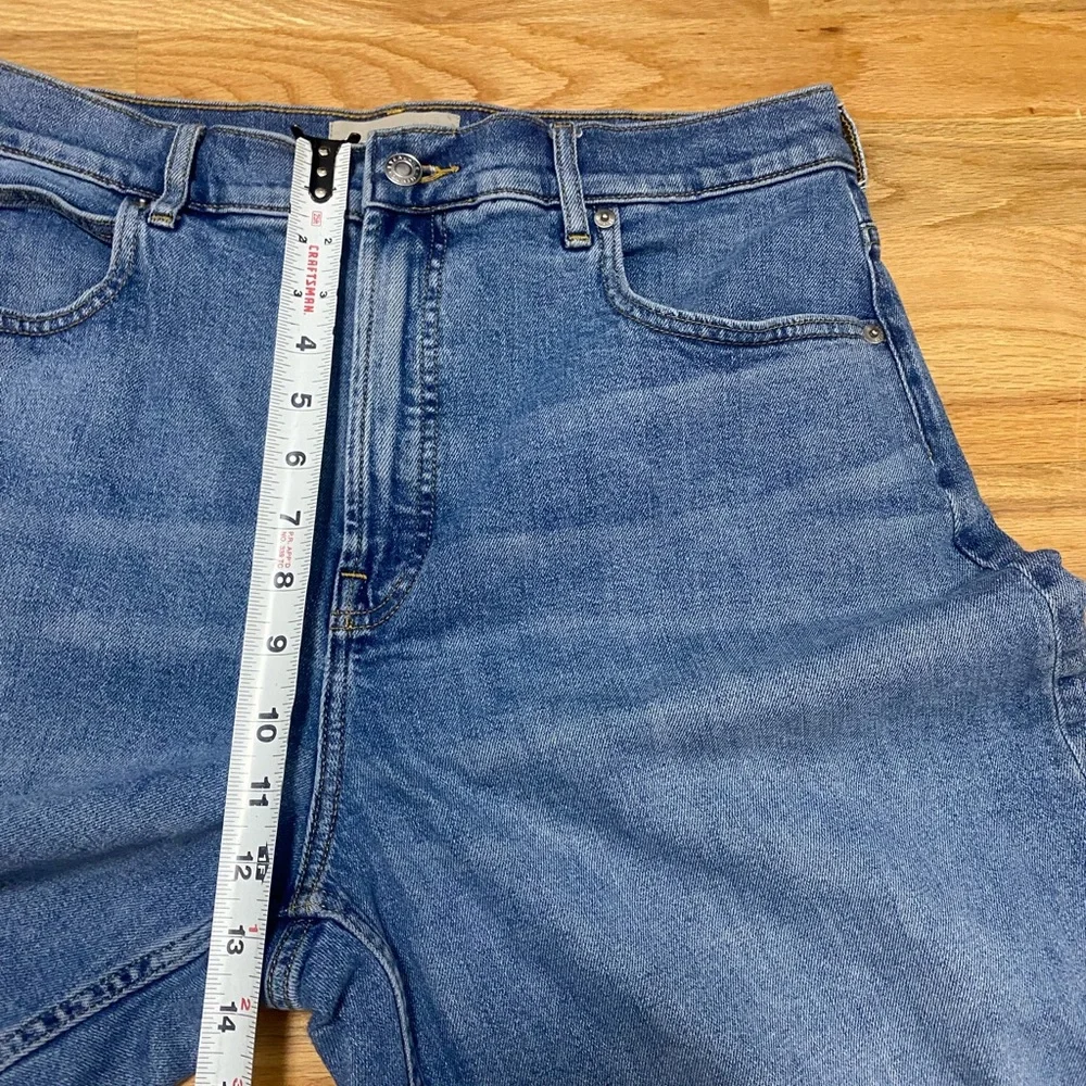 Everlane Wide Leg Denim Jeans in Medium Blue The Way High Barrel Size 32R Womens